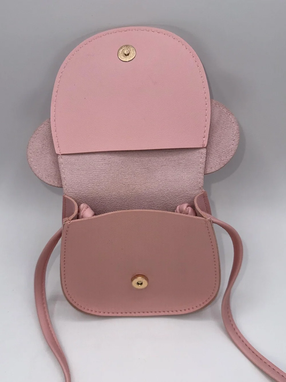 Minnie Mouse Ears Pink Girls Crossbody Purse Toddler Dress-Up Party Cruise